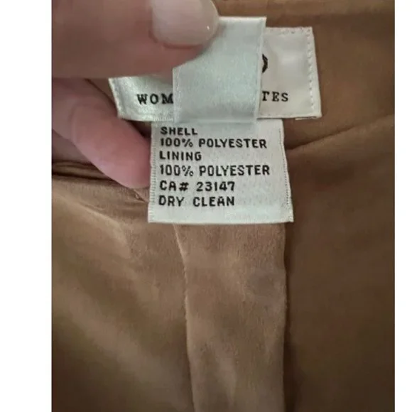 Talbots Suede-look Moleskin Pants, caramel color, 18W Petite - Picture 2 of 7